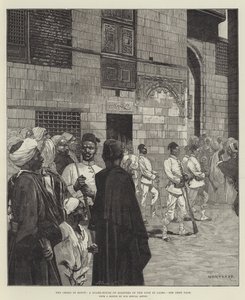 La crisis en Egipto, una casa de guardia de soldados de línea en El Cairo de Charles Auguste Loye